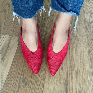 Miista leather and braided heels